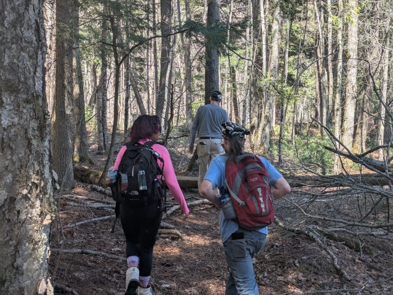 Hiking with Staff Black River Harbor Waterfalls